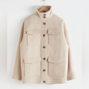 & Other Stories Oversized Wool Blend Cocoon Jacket